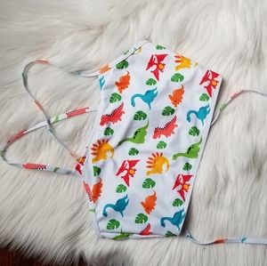 Shein Dinosaur Bikini Top M Cross Back Straps